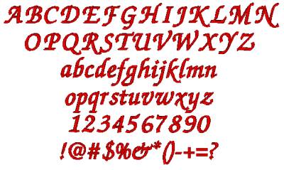 All Characters in the Blacklight font at 1/2" height