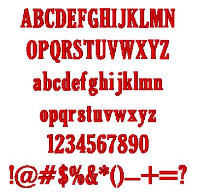 All Characters in the Blacklight font at 1/2" height