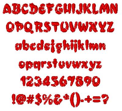 All Characters in the Blacklight font at 1/2" height