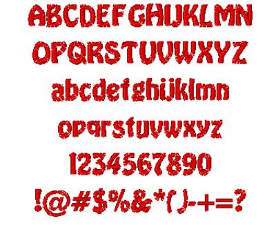 All Characters in the Hobo embroidery font at 1/2" height