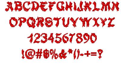 All Characters in the Mandarin embroidery font at 1/2" height