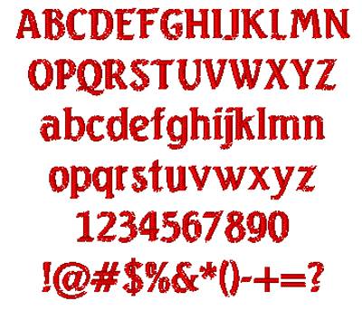 All Characters in the Seagull embroidery font at 1/2" height