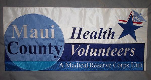 Maui County Health Volunteers applique table cloth