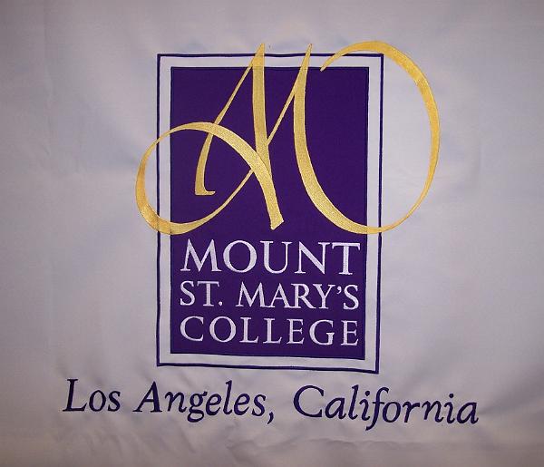 Mt. St. Mary's embroidered table cloth