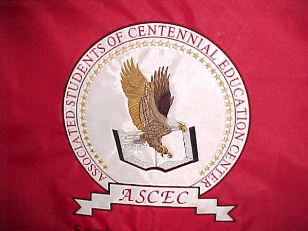 Santa Ana College ASC embroidered tablecloth