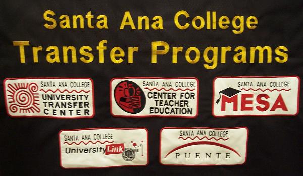 Santa Ana College multiple logo embroidered tablecloth
