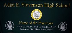 Adlai Stevenson High School Embroidered Tablecloth