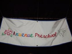Anuenue School Embroidered Banner In Use