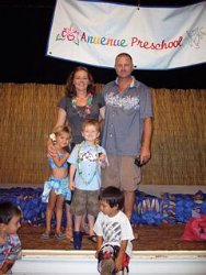 Anuenue School Embroidered Banner in Use