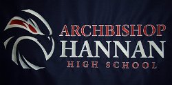 Archbishop Hannan High School Embroidered Tablecloth with Athletic Logo