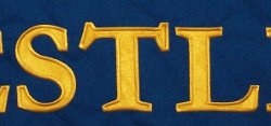 Dubois Wrestling Banner Embroidered Lettering Detail