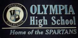 Olympia High School Embroidered Tablecloth 