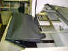 side view of portfolio on machine using fastframes and spray adhesive