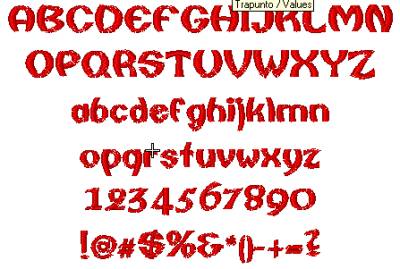 All Characters in the Blacklight font at 1/2" height